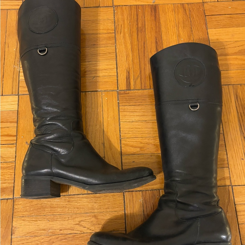 Black Leather Knee-High Boots